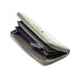 KYOTO, zippy continental wallet in varnished leather, magic green color - open