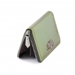 Zip around wallet NEW YORK in varnished leather, changing green color - metallic zipper pull