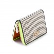 Zip around wallet NEW YORK in varnished leather, vichy checks - metal zipper pull
