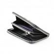 Zip around wallet NEW YORK in black varnished leather - open