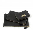 Compact zipped wallet MADRID in black grained calfskin, big zippy pouch NEW OSLO and medium zippy pouch JULIE