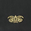 Zipper pouch NEW OSLO in grained calfskin, black color - light gold finishing logo