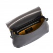 AVA Baby, small handbag in calf and python, grey color - open