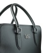 48h leather handbag for woman or man in black color - view on handles