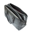 48h leather handbag for woman or man in black color - view on three compartments