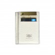alligator ID and card case "VERTICAL" in lavender color alligator lined with goatskin in off-white color - filled