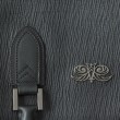 48h handbag for men in grained calf leather black color - details