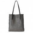 Soft lamb leather shopper "SUZANNE", big size, taupe color - front view