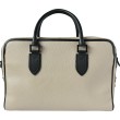 48h handbag for men in grained calf leather beige color - back view