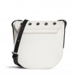 Small shoulder bag DINA ROCK in smooth leather, white color - back view