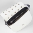 Small shoulder bag DINA ROCK in smooth leather, white color - open