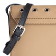 petit sac à rabat style Rock en cuir lisse, coloris beige - detail