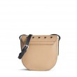 Small shoulder bag DINA ROCK in smooth leather, beige color - back view
