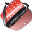 Small shoulder bag DINA ROCK in smooth leather, red color - open