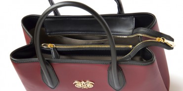 Leather tote with zip closure, BIG TOTE